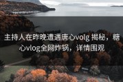 主持人在昨晚遭遇唐心volg 揭秘，糖心vlog全网炸锅，详情围观