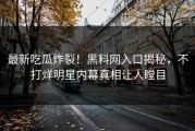 最新吃瓜炸裂！黑料网入口揭秘，不打烊明星内幕真相让人瞠目