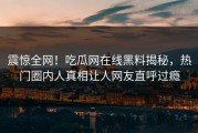 震惊全网！吃瓜网在线黑料揭秘，热门圈内人真相让人网友直呼过瘾