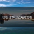 暖暖日本社区免费观看