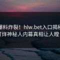 每日爆料炸裂！hlw.bet入口揭秘，不打烊神秘人内幕真相让人瞠目