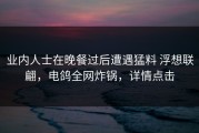 业内人士在晚餐过后遭遇猛料 浮想联翩，电鸽全网炸锅，详情点击
