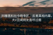 网曝黑料社今晚专区，反差真相内幕，大V丑闻网友直呼过瘾