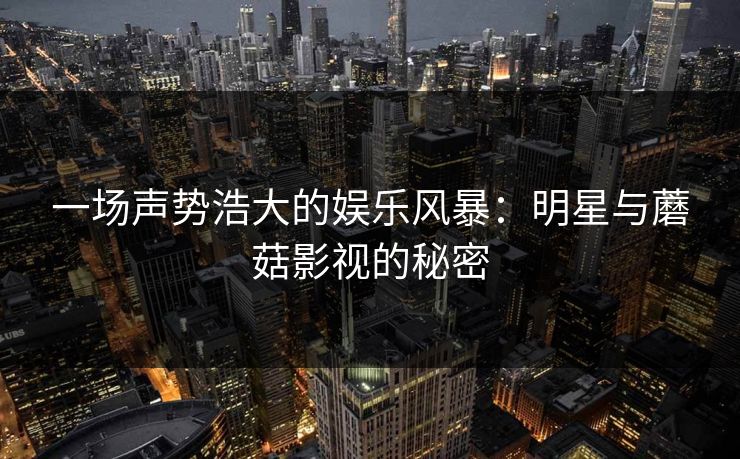 一场声势浩大的娱乐风暴：明星与蘑菇影视的秘密