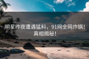 明星昨夜遭遇猛料，91网全网炸锅！真相揭秘！