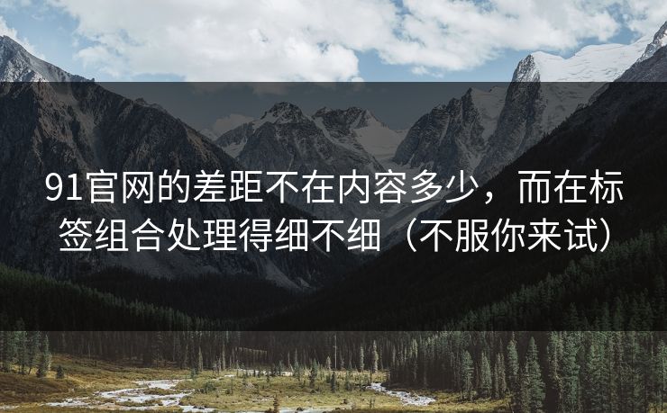 91官网的差距不在内容多少,而在标签组合处理得细不细(不服你来试) 91官网的差距不在内容多少,而在标签组合处理得细不细(不服你来试)